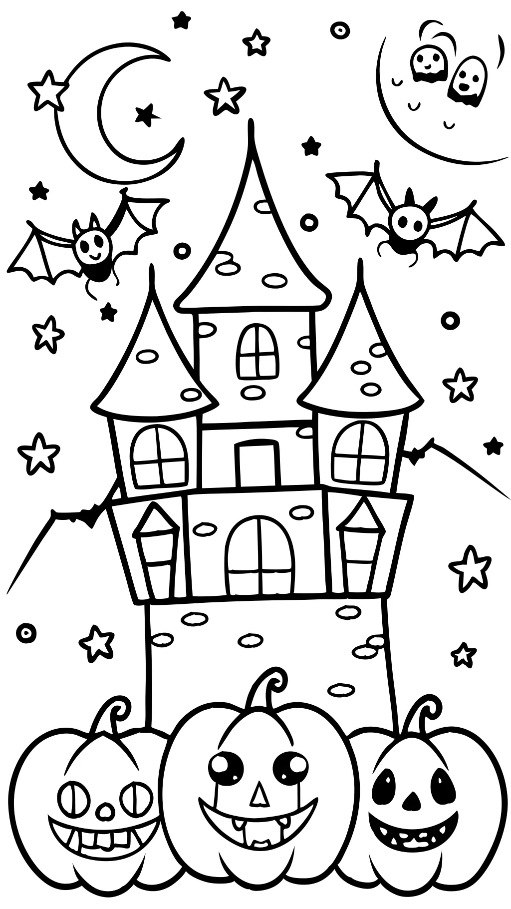 happy halloween coloring page